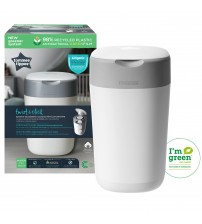 Cos pentru scutece Tommee Tippee Sangenic Twist and Click Reciclabil, Alb/Gri